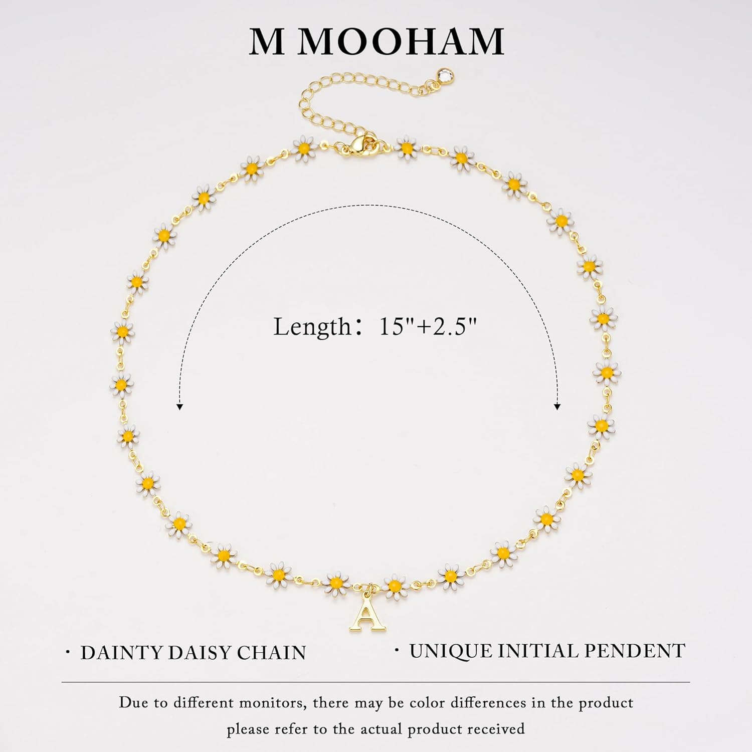 PendantPop:  Flower Initial Necklaces for Girls - Dainty Gold Letter Charm Necklace for Women Trendy, Gold Choker Necklace Daisy Flower Jewelry Personalized Gifts